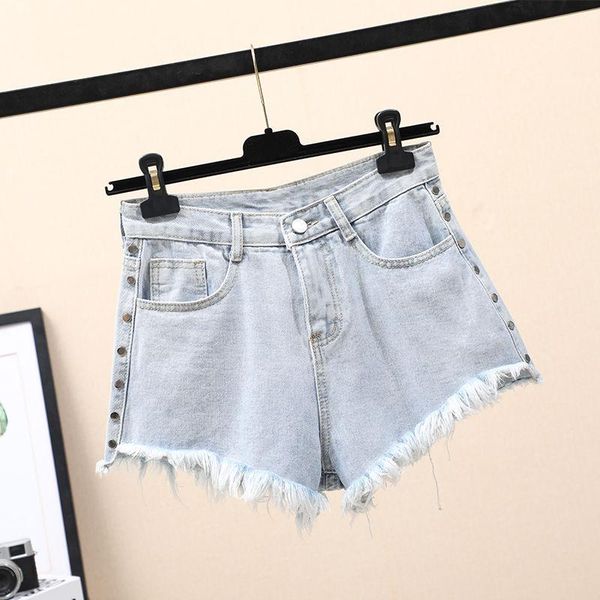 women's shorts the 2021 summer model wore thin solid retro high-waisted roll-up denim for women, White;black
women's shorts the 2021 summer model wore thin solid retro high-waisted roll-up denim for women, White;black