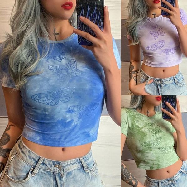 women's t-shirt women summer short sleeve o-neck harajuku gradient glitter butterfly print crop casual slim fit pullover tee, White
women's t-shirt women summer short sleeve o-neck harajuku gradient glitter butterfly print crop casual slim fit pullover tee, White