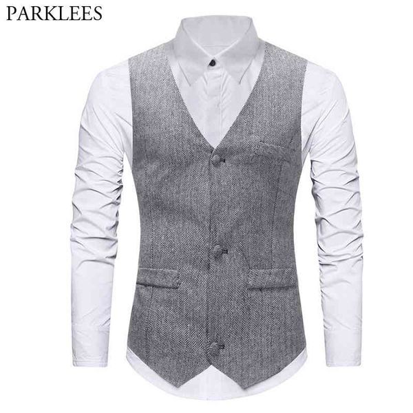 men's wool herringbone tweed vest brand slim fit sleeveless vest waistcoat men formal business wedding chaleco hombre 210522, Black;white
men's wool herringbone tweed vest brand slim fit sleeveless vest waistcoat men formal business wedding chaleco hombre 210522, Black;white