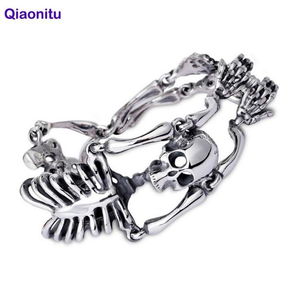 link, chain punk rock gothic stainless steel skull bracelet for men link male biker jewelry cool brand skeleton mens bracelets bangles, Black
link, chain punk rock gothic stainless steel skull bracelet for men link male biker jewelry cool brand skeleton mens bracelets bangles, Black