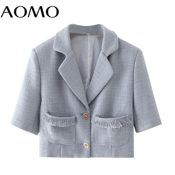 women's suits & blazers aomo women 2021 fashion tweed crop blazer coat tassel pocket short sleeve female outerwear chic da42a, White;black
women's suits & blazers aomo women 2021 fashion tweed crop blazer coat tassel pocket short sleeve female outerwear chic da42a, White;black