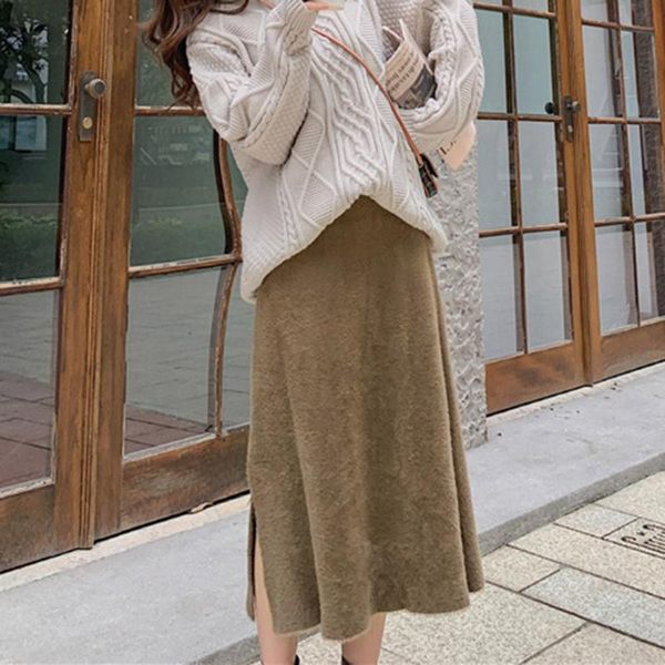 skirts womens vintage street wear solid khaki high elastic straight split skirt girls winter warmer g4, Black
skirts womens vintage street wear solid khaki high elastic straight split skirt girls winter warmer g4, Black