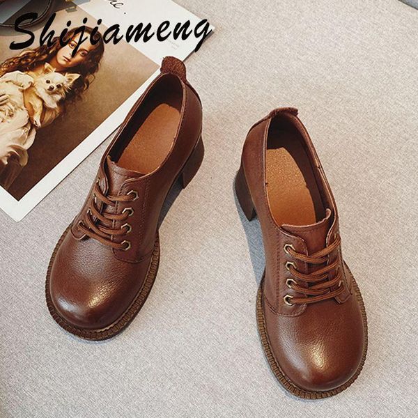 dress shoes small leather women's 2021 spring black thick heel work with plush soled british style lace up single
dress shoes small leather women's 2021 spring black thick heel work with plush soled british style lace up single