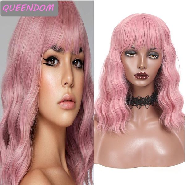 synthetic wigs pink short body wave bob wig honey blonde natural lolita heat resistant cosplay with bangs for women, Black
synthetic wigs pink short body wave bob wig honey blonde natural lolita heat resistant cosplay with bangs for women, Black