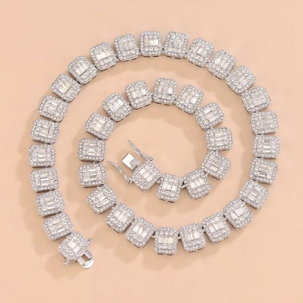 chains bling hip hop iced out cuban link necklaces 12mm square full paved rhinestone miami chokers men women punk charm jewelry, Silver
chains bling hip hop iced out cuban link necklaces 12mm square full paved rhinestone miami chokers men women punk charm jewelry, Silver