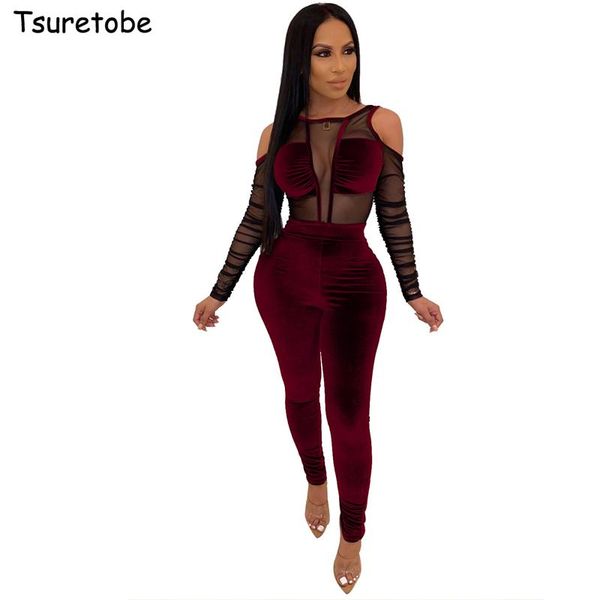 gym clothing tsuretobe autumn mesh patchwork velvet jumpsuit women winter long sleeve off shoulder romper bodycon party overalls female, White;black
gym clothing tsuretobe autumn mesh patchwork velvet jumpsuit women winter long sleeve off shoulder romper bodycon party overalls female, White;black