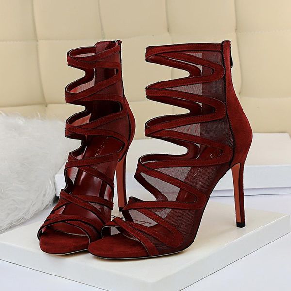 european and american high-heeled shoes with high heels mesh cutouts sandals, Black
european and american high-heeled shoes with high heels mesh cutouts sandals, Black