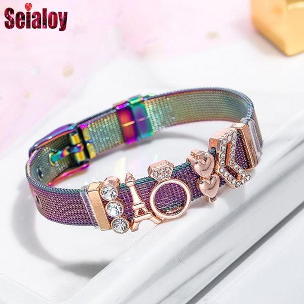 seialoy colorful stainless steel mesh bracelet watch chain rose gold tower love heart charm bangle for men women jewelry gift bracelets, Golden;silver
seialoy colorful stainless steel mesh bracelet watch chain rose gold tower love heart charm bangle for men women jewelry gift bracelets, Golden;silver