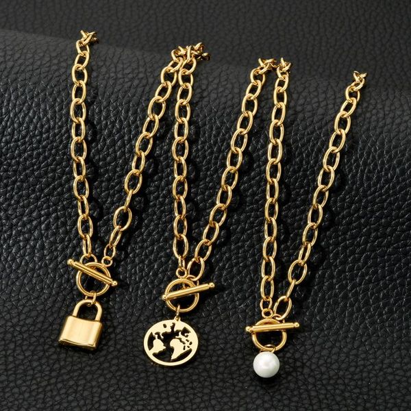 pendant necklaces hip-hop punk heart lock necklace gold plated stainless steel ot buckle thick chain for women jewelry, Silver
pendant necklaces hip-hop punk heart lock necklace gold plated stainless steel ot buckle thick chain for women jewelry, Silver