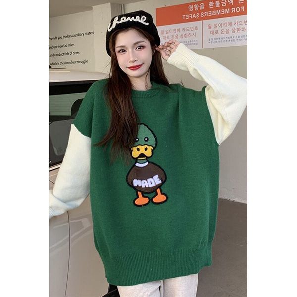 2021 women sweater harakuju o-neck carton embroidery long sleeve knitted pullover winter kawaii cute female jersey mujer, White;black
2021 women sweater harakuju o-neck carton embroidery long sleeve knitted pullover winter kawaii cute female jersey mujer, White;black