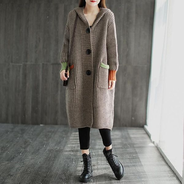 women's knits & tees fairynatural winter korean fashion ladies knitted cardigan women loose long sweaters casual retro hooded clothing, White
women's knits & tees fairynatural winter korean fashion ladies knitted cardigan women loose long sweaters casual retro hooded clothing, White