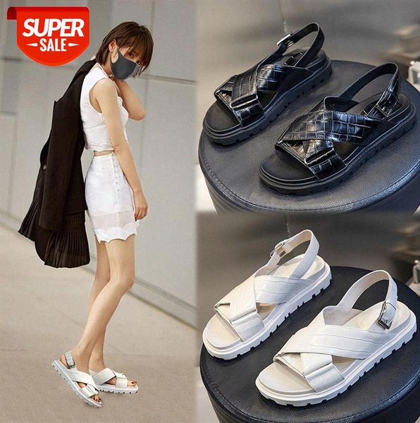layer cowhide buckle sandals, leather women's shoes, fish mouth, flat casual, breathable trend #5c2j, Black
layer cowhide buckle sandals, leather women's shoes, fish mouth, flat casual, breathable trend #5c2j, Black