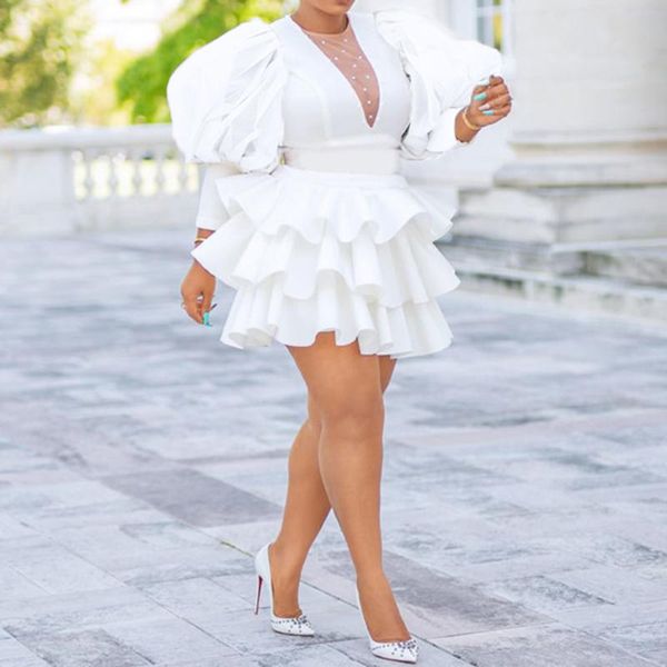 casual dresses african women plus size white party dress vintage puff sleeve cute ruffle tiered layered summer spring ladies club mini, Black;gray
casual dresses african women plus size white party dress vintage puff sleeve cute ruffle tiered layered summer spring ladies club mini, Black;gray