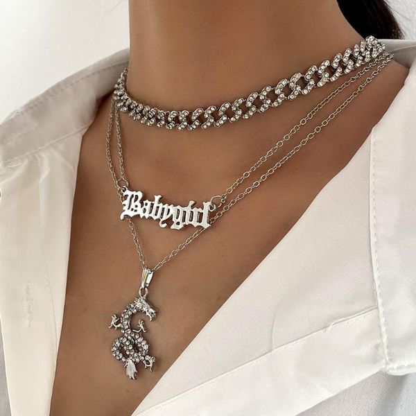 chains iced out rhinestone miami cuban choker necklace for women multilayer crystal dragon babygirl metal long pendant jewelry, Silver
chains iced out rhinestone miami cuban choker necklace for women multilayer crystal dragon babygirl metal long pendant jewelry, Silver