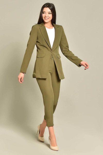 women's two piece pants khaki jacket suit season two-piece modern design office work elegant bottom women clothing, White
women's two piece pants khaki jacket suit season two-piece modern design office work elegant bottom women clothing, White