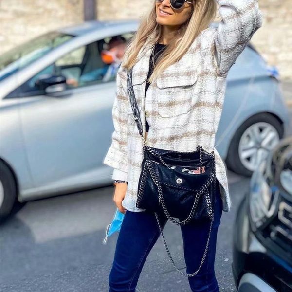 women's wool & blends fashion ladies autumn oversized outwear vintage woman loose camel old school plaid shirt female casual pocket jac, Black
women's wool & blends fashion ladies autumn oversized outwear vintage woman loose camel old school plaid shirt female casual pocket jac, Black