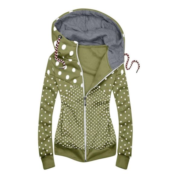 women's jackets women dot print jacket with pockets slim long sleeves zipper hooded outwear autumn ladies warm drawstring comfy coats #, Black;brown
women's jackets women dot print jacket with pockets slim long sleeves zipper hooded outwear autumn ladies warm drawstring comfy coats #, Black;brown