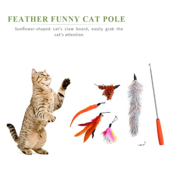 cat toys plastic teaser rod pet elastic teasing stick feather rotating scratching for outdoor activities tool
cat toys plastic teaser rod pet elastic teasing stick feather rotating scratching for outdoor activities tool