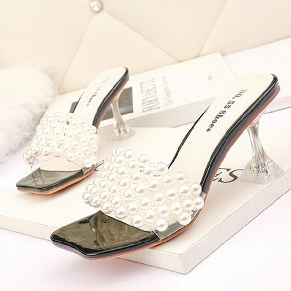 dress shoes 2021 fashion slippers women crystal heels string bead sandals summer transparent slides shallow pump luxury, Black
dress shoes 2021 fashion slippers women crystal heels string bead sandals summer transparent slides shallow pump luxury, Black