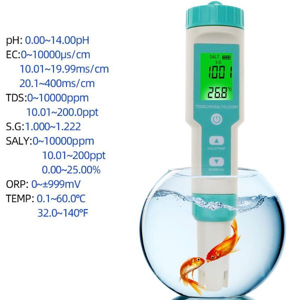 meters water quality monitor tester 7 in 1 meter ph salinity ec s.g tds temp orp detecter for aquarium drinking framing
meters water quality monitor tester 7 in 1 meter ph salinity ec s.g tds temp orp detecter for aquarium drinking framing