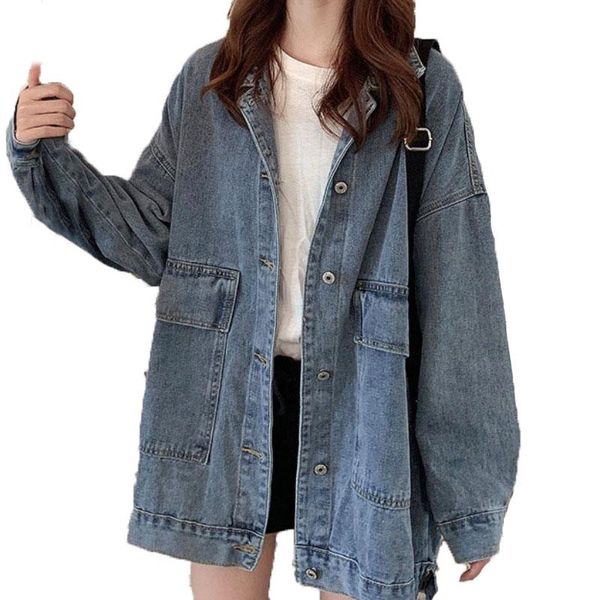blue jean jacket women autumn korean style loose single breasted denim casual long sleeve coat women's jackets, Black;brown
blue jean jacket women autumn korean style loose single breasted denim casual long sleeve coat women's jackets, Black;brown