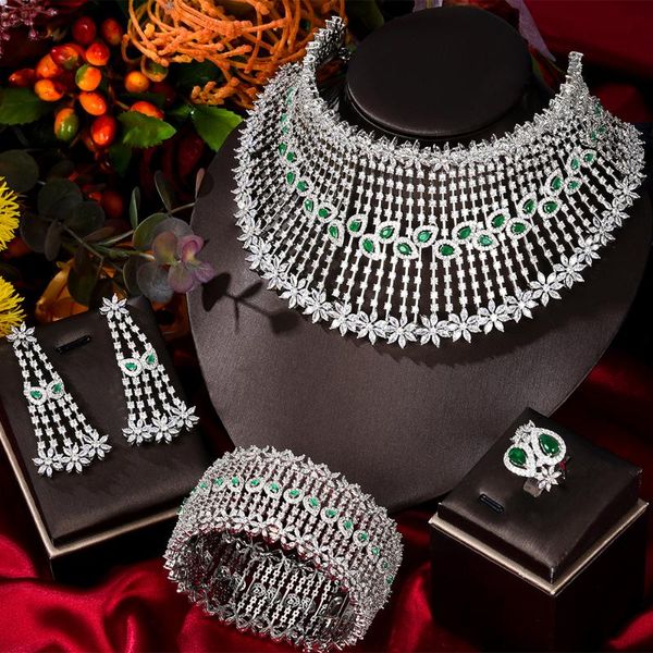 earrings & necklace godki super big luxury 4pcs african chokers jewelry sets for women wedding dubai bridal set 2022, Silver
earrings & necklace godki super big luxury 4pcs african chokers jewelry sets for women wedding dubai bridal set 2022, Silver