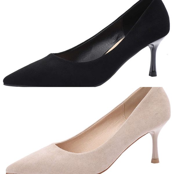 Casual shoes Fu thin heel pointed high heels women's 2021 summer new single shoes Suede viscose shallow mouth V7C3 VLU0, Black
Casual shoes Fu thin heel pointed high heels women's 2021 summer new single shoes Suede viscose shallow mouth V7C3 VLU0, Black