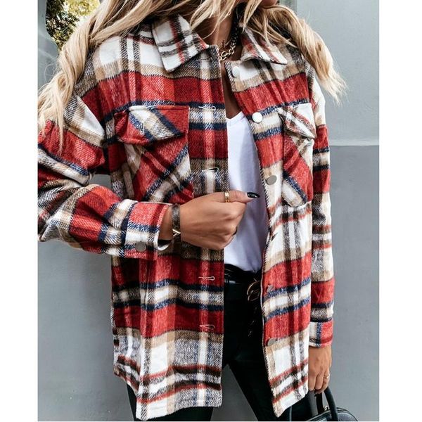 women's jackets ins autumn long-sleeved large pockets loose-fitting women plaid shirt jacket mid length for winter, Black;brown
women's jackets ins autumn long-sleeved large pockets loose-fitting women plaid shirt jacket mid length for winter, Black;brown