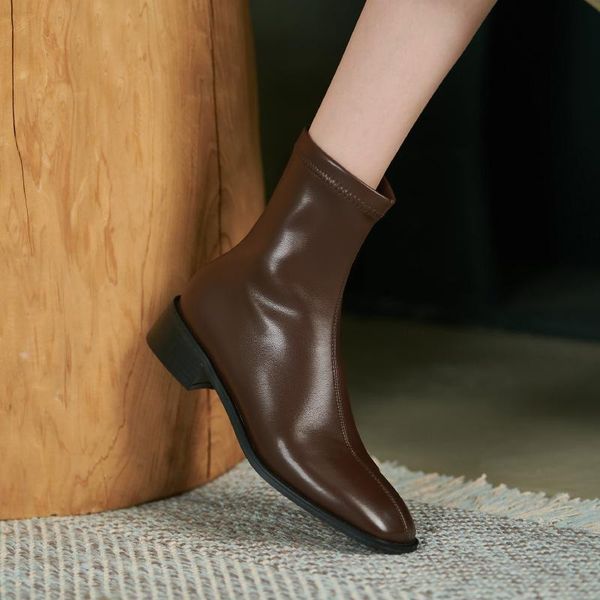 boots 2021 winter genuine leather slip-on ankle stretch fabric women square toe shoes zapatos de mujer, Black
boots 2021 winter genuine leather slip-on ankle stretch fabric women square toe shoes zapatos de mujer, Black