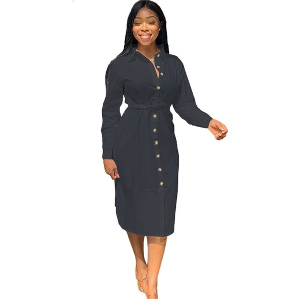 casual women solid shirt autumn latest lady's turn-down collar full sleeve single-breasted mid-calf es, Black;gray
casual women solid shirt autumn latest lady's turn-down collar full sleeve single-breasted mid-calf es, Black;gray