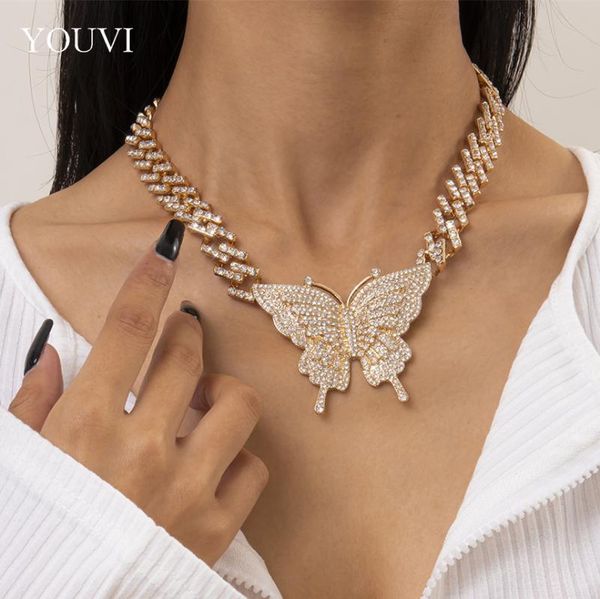 chains youvi chunky goth cuban crystal necklace for women luxury big butterfly pedant choker jewelry charms neck collar, Silver
chains youvi chunky goth cuban crystal necklace for women luxury big butterfly pedant choker jewelry charms neck collar, Silver