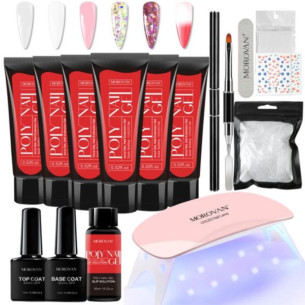 morovan poly uv nail gel for extension acrylic solution quick building with uv/led lamp polish set art decorations kits
morovan poly uv nail gel for extension acrylic solution quick building with uv/led lamp polish set art decorations kits