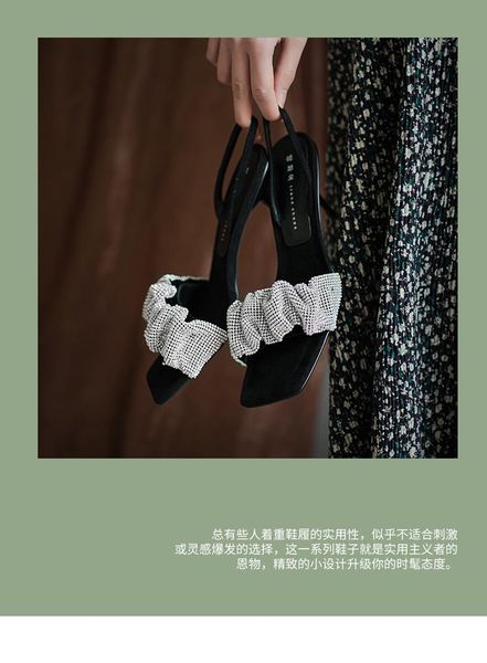 summer fashion sandals rhinestone back strap open toe square stiletto heel women's shoes dress, Black
summer fashion sandals rhinestone back strap open toe square stiletto heel women's shoes dress, Black