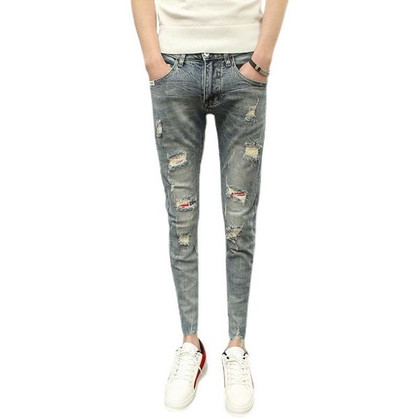 men's jeans spring and summer 2021 fashion street casual light-colored ripped ankle thin brand slim-fitting beggar pants, Blue
men's jeans spring and summer 2021 fashion street casual light-colored ripped ankle thin brand slim-fitting beggar pants, Blue