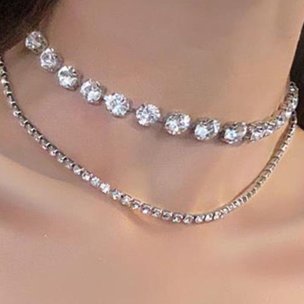 chokers 2pcs/set luxury rhinestone double layered choker necklace for women bling crystal short clavicle chain collar jewelry, Golden;silver
chokers 2pcs/set luxury rhinestone double layered choker necklace for women bling crystal short clavicle chain collar jewelry, Golden;silver