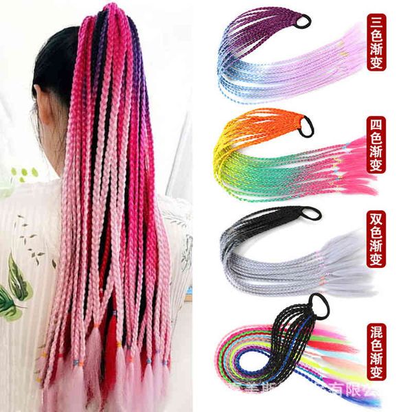 ponytail dirty color pigtail wig children's braid rubber band three strand braided hair accessories, Black
ponytail dirty color pigtail wig children's braid rubber band three strand braided hair accessories, Black