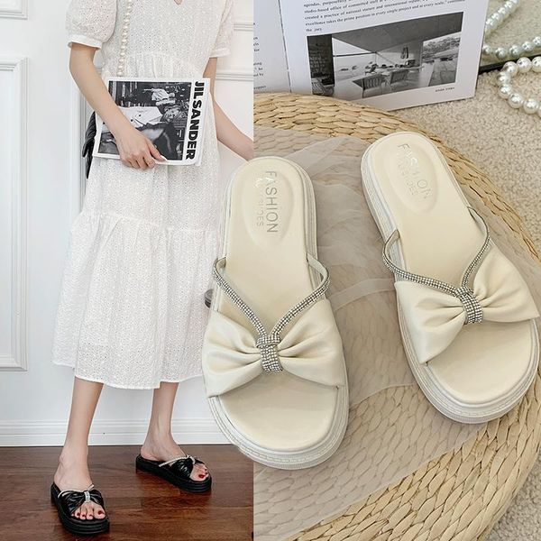 slippers 2021 summer fashion bow adorns soft soled comfortable women's, Black
slippers 2021 summer fashion bow adorns soft soled comfortable women's, Black
