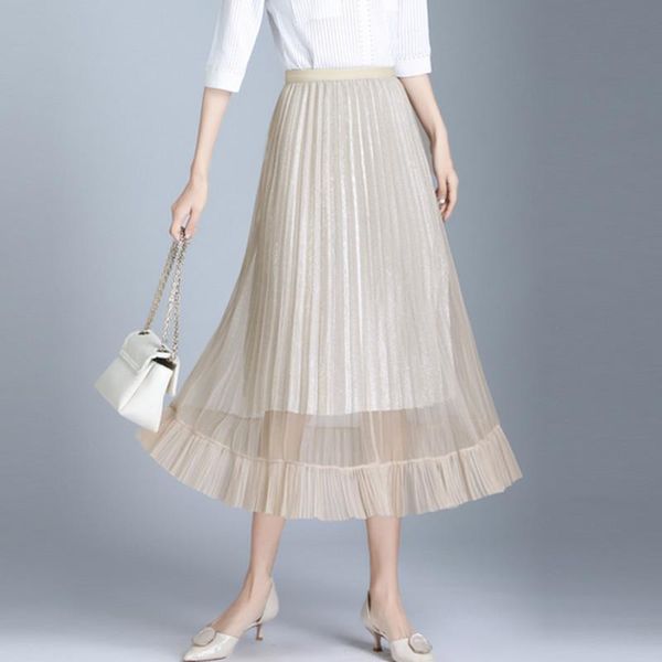 skirts korean pleated skirt for women elegant woman mesh long high-waist midi solid womens faldas mujer moda, Black
skirts korean pleated skirt for women elegant woman mesh long high-waist midi solid womens faldas mujer moda, Black