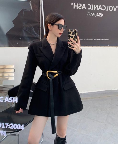 women's wool & blends cmaz korean style woolen coat temperament waist-controlled autumn and winter fashion all-match black for women
women's wool & blends cmaz korean style woolen coat temperament waist-controlled autumn and winter fashion all-match black for women