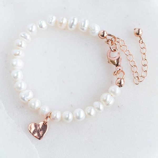 link, chain pearl baptismal bracelet, freshwater and rose gold hammered heart-shaped baby fashion bracelet stainless steel, Black
link, chain pearl baptismal bracelet, freshwater and rose gold hammered heart-shaped baby fashion bracelet stainless steel, Black