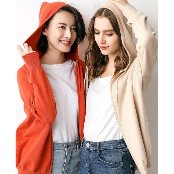 women's jackets 2021 cashmere hooded zipper cardigan plus size solide color casual coats knitted loose autumn women, Black;brown
women's jackets 2021 cashmere hooded zipper cardigan plus size solide color casual coats knitted loose autumn women, Black;brown