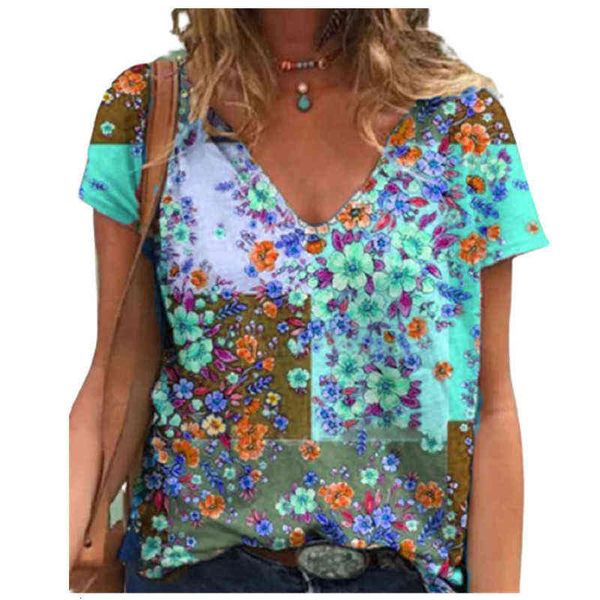 women's t-shirt 2022 street fashion summer women's printed v-neck short sleeve t-shirt-, White
women's t-shirt 2022 street fashion summer women's printed v-neck short sleeve t-shirt-, White