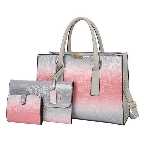 women's bag 2021 women's color contrast alligator single shoulder fashion large capacity tote three piece set
women's bag 2021 women's color contrast alligator single shoulder fashion large capacity tote three piece set