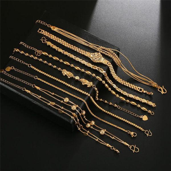 link, chain heyuyao fashion gold plated bracelets bangle for women multi-style golden beads pixiu gifts, Black
link, chain heyuyao fashion gold plated bracelets bangle for women multi-style golden beads pixiu gifts, Black