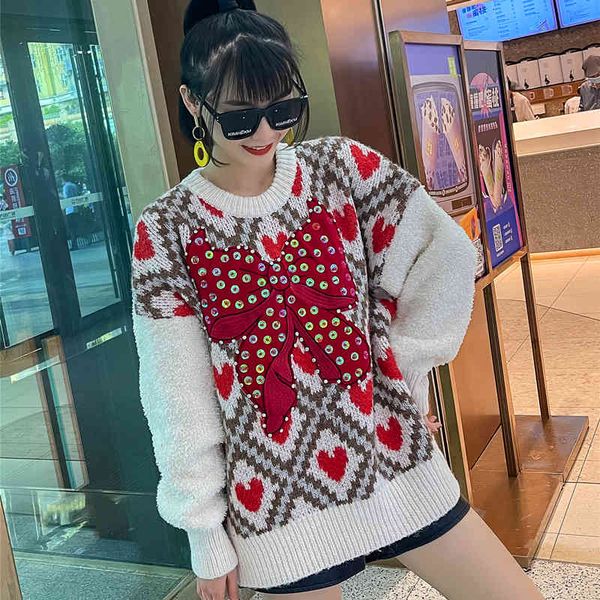 sweater women's blouses europe autumn season and heavy winter female archery retro-loose age wear sequins, White;black
sweater women's blouses europe autumn season and heavy winter female archery retro-loose age wear sequins, White;black