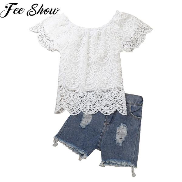 clothing sets 2pcs baby girl set kid bebes girls toddler ruffle off shoulder lace t-shirt jeans denim shorts outfits clothes, White
clothing sets 2pcs baby girl set kid bebes girls toddler ruffle off shoulder lace t-shirt jeans denim shorts outfits clothes, White