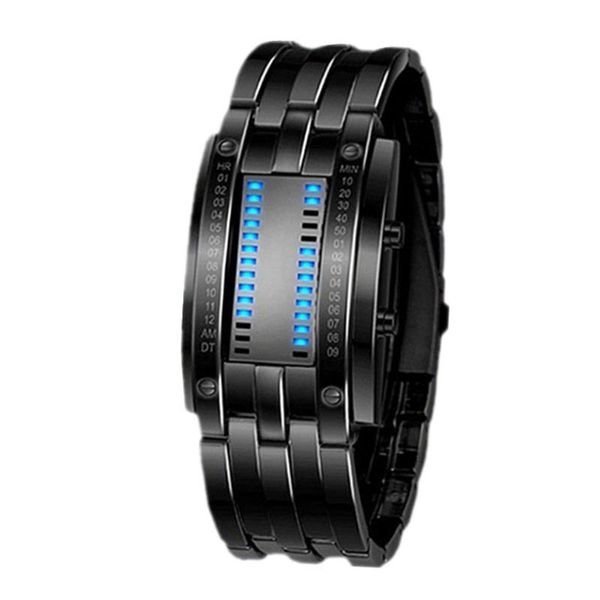 sport watch couple binary luminous led electronic display iron face knight vertical row double light wristwatches, Slivery;brown
sport watch couple binary luminous led electronic display iron face knight vertical row double light wristwatches, Slivery;brown