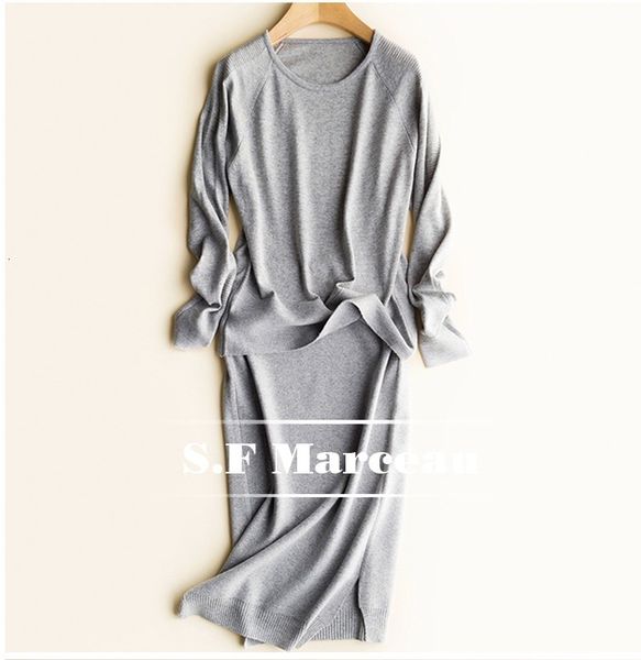 two piece dress women's cashmere sweaters and knitting package hip skirts 2 sets spirng auntmun female dresses knitted suit pg7y, White 
two piece dress women's cashmere sweaters and knitting package hip skirts 2 sets spirng auntmun female dresses knitted suit pg7y, White