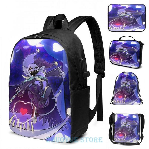 backpack funny graphic print deltarune - jevil usb charge men school bags women bag travel laptop
backpack funny graphic print deltarune - jevil usb charge men school bags women bag travel laptop