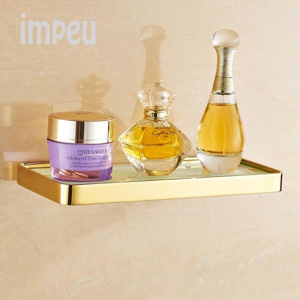 gold brass glass shelf, tempered shower storage, european style bathroom shelf holder, solid metal shelves
gold brass glass shelf, tempered shower storage, european style bathroom shelf holder, solid metal shelves